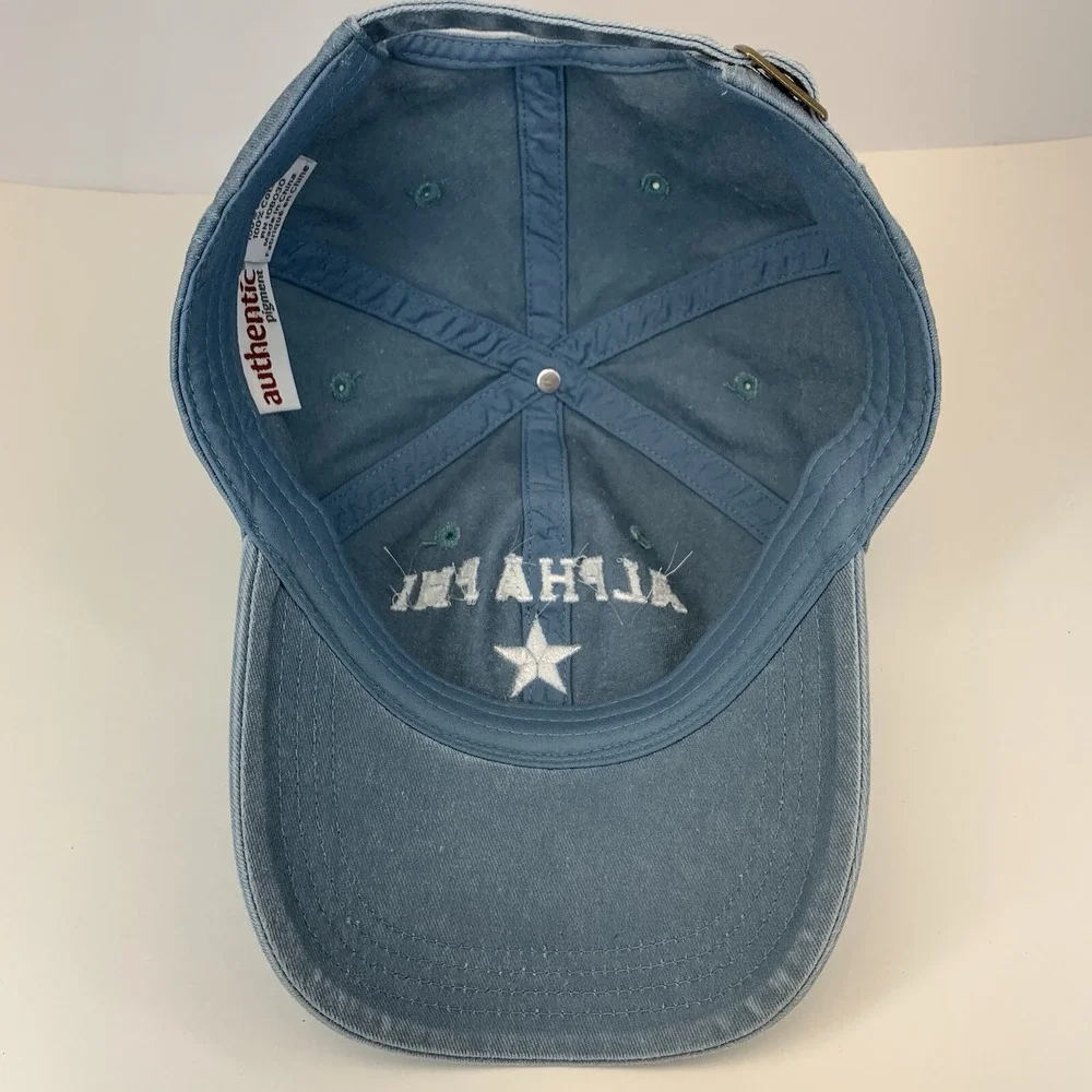 Alpha Phi Oklahoma Hat Star Blue Denim Adjustable Strap Baseball Cap
